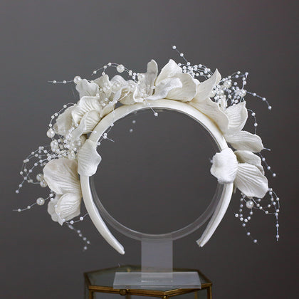 White Flower Hairband women