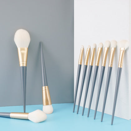 blue makeup brushes set